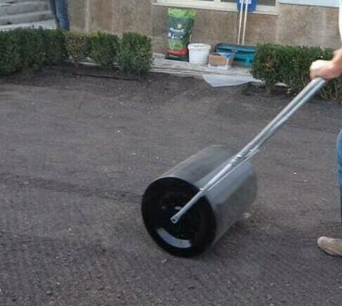 Укатка участка специальным валиком